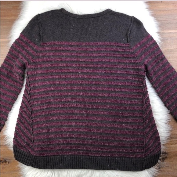 Free People Military Striped Purple & Pink Fuzzy Sweater - Picture 14 of 16